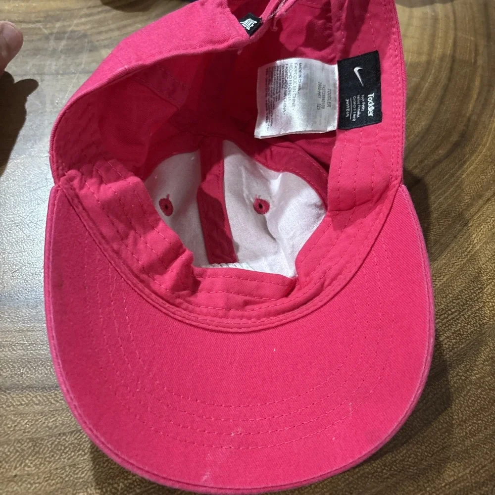 Nike Swoosh Embroidered Logo Cap Hat Adjustable Hot Pink Girls Size Toddler